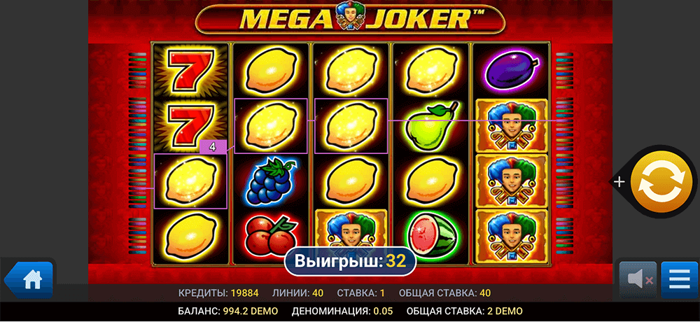 Мобильная версия Mega Joker Мобильная версия Mega Joker